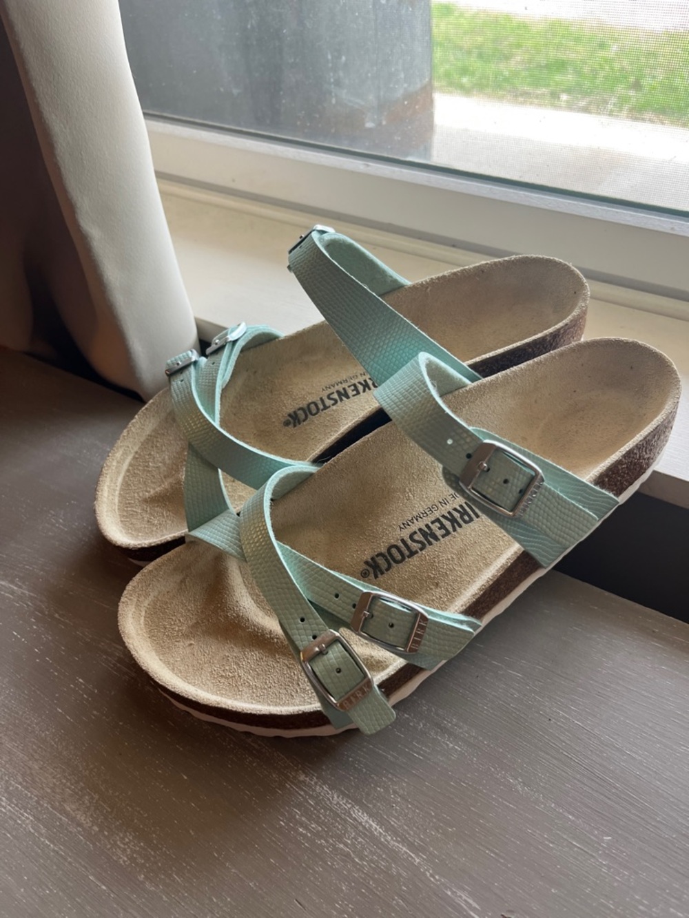 Birkenstock Mint Green Triple-Strap Sandals - Picture 4 of 7